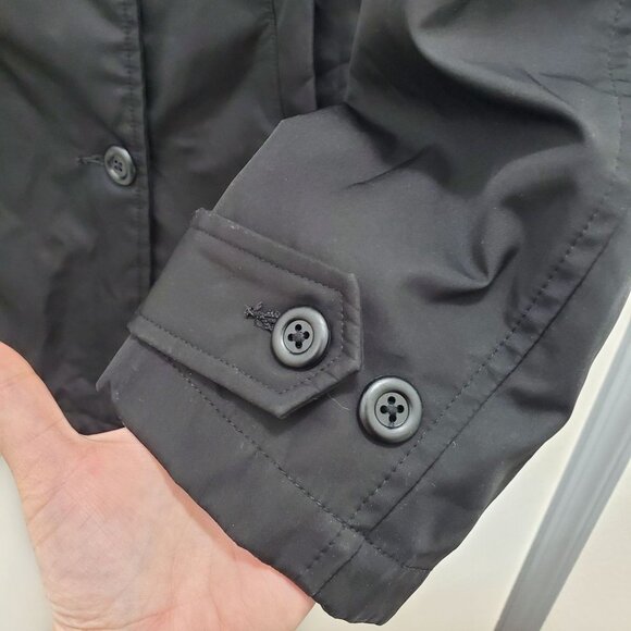 GAP Women's Vintage Black LS Lightly Insulated Peacoat Trench Coat‎ Size M - Picture 3 of 6